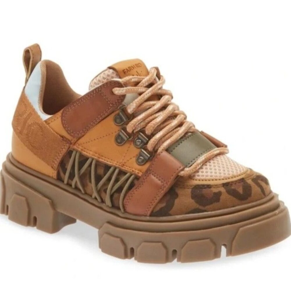 FARM Rio Leopard & Tan Mixed-Media Platform Sneaker